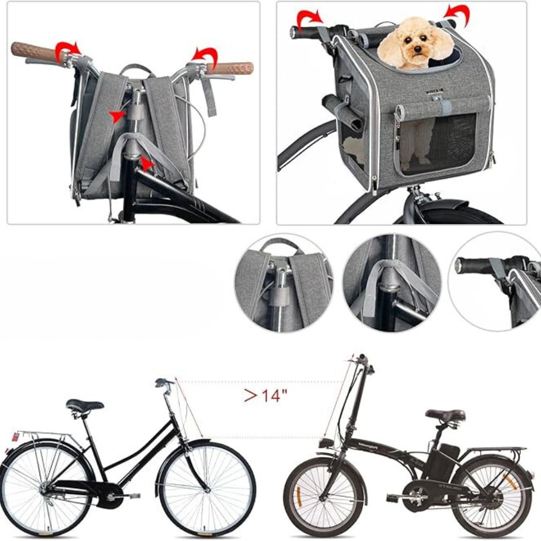 3in1 dog transport bag for bicycles