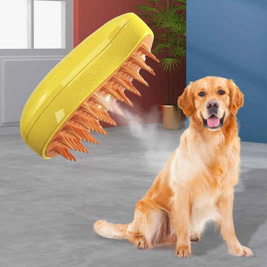 Steam brush for dogs